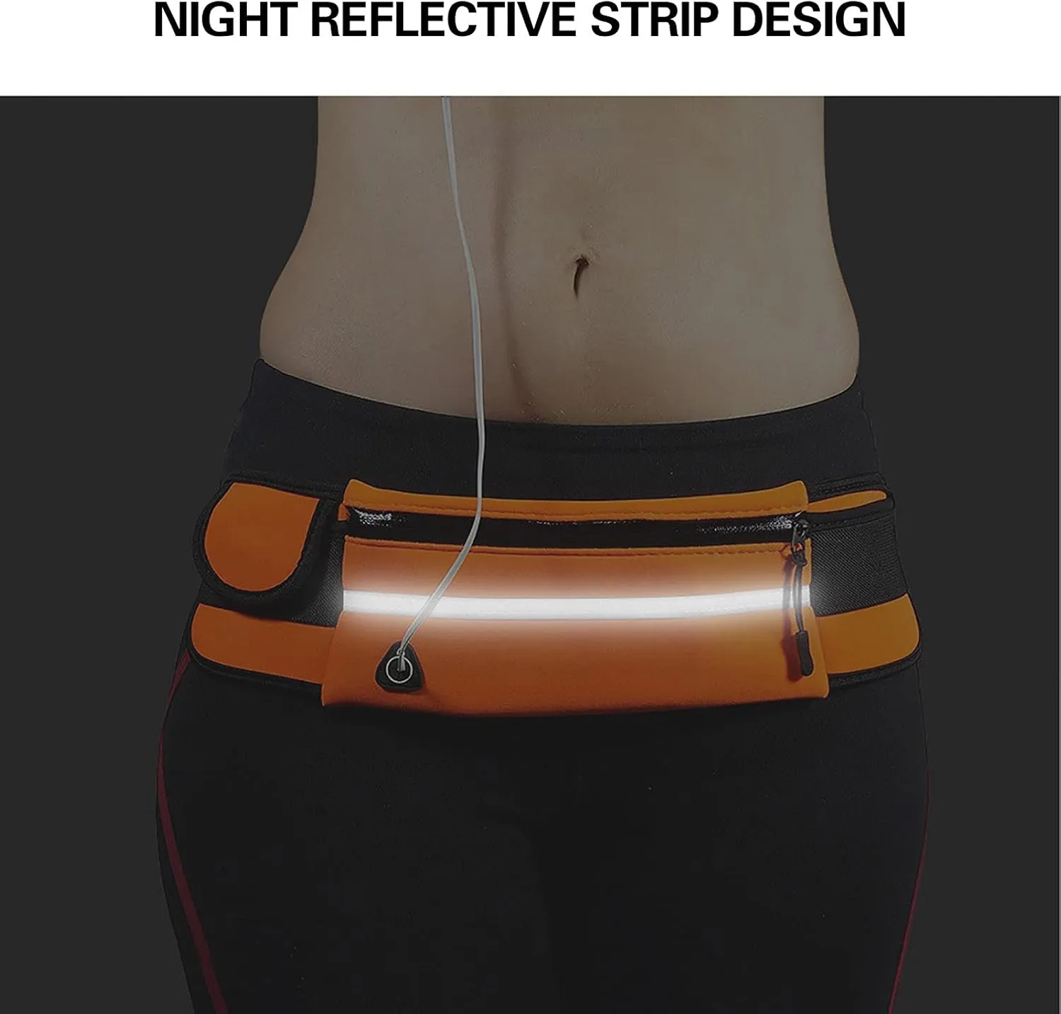 Slim Running Belt, Waterproof Fanny Pack for Men,Phone Holder for Running,Reflective Waist Bag,Runners Belt Pouch,Money Belt,Waist Pack for Travel Workout Camping Running