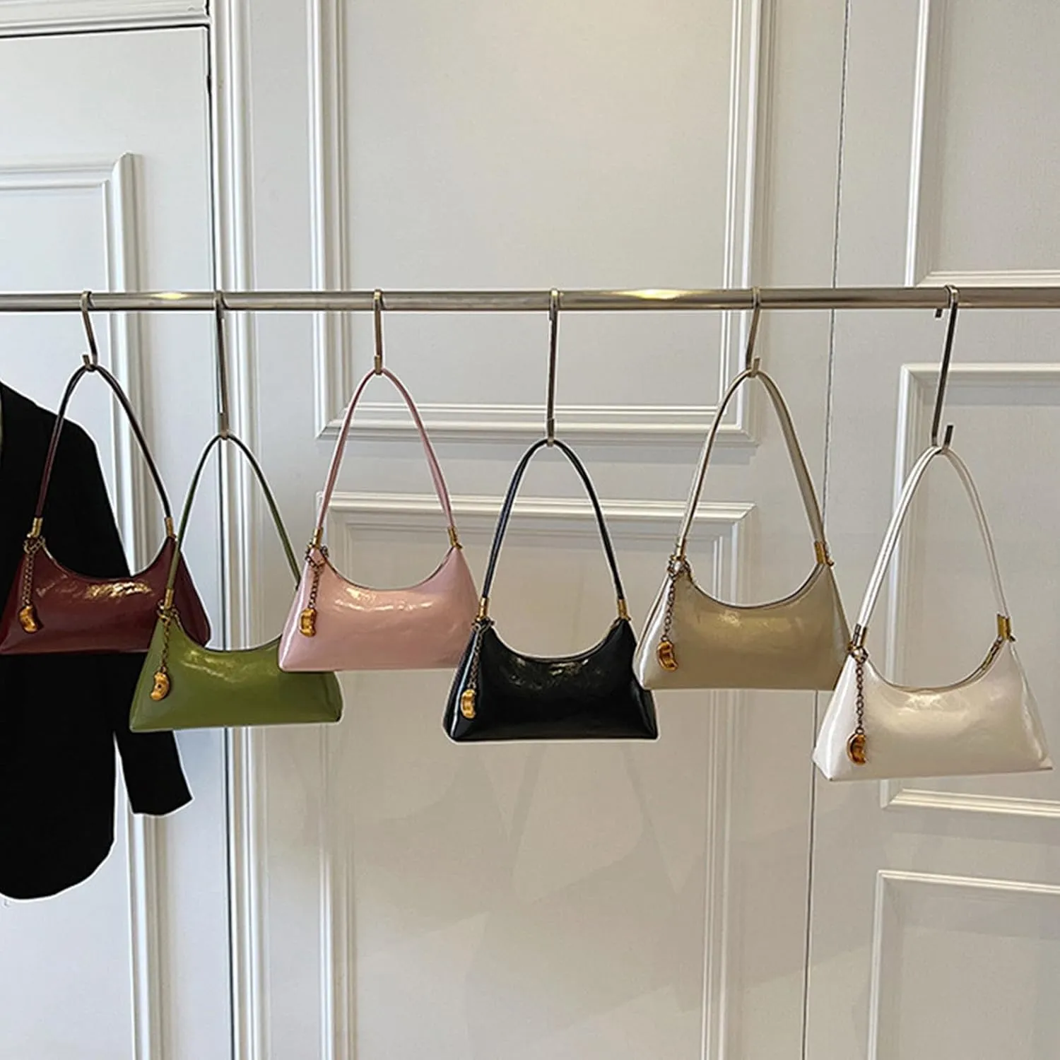Small Hobo Shoulder Bag for Women 2025 - PU Leather Crossbody Purse with Detachable Strap | Trendy Vintage Crescent Bag