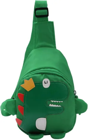 Small Sling Backpack Crossbody Bag Girls And Boys Childrens Fashion Cartoon Dinosaur Chest Bag Nylon Adjustable