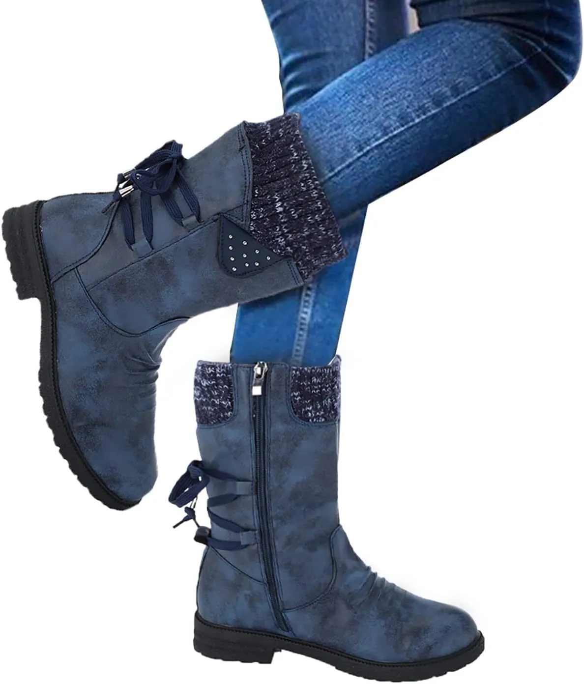 Snow Boot for Women with Zipper Winter Boots Women Waterproof Womens Winter Waterproof Boots Zapatos De Nieve Para Mujer Botas De Trabajo Antideslizantes Y Waterproof Para Mujer