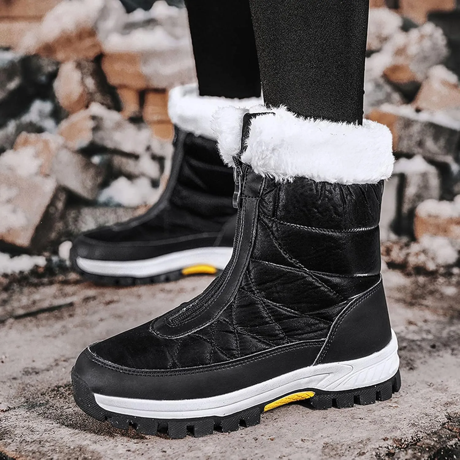 Snow Boots for Teen Girls Waterproof Snow Boots Insulated Ankle Booties Cold Weather Lightweight Hiking Boot Snow Boots
