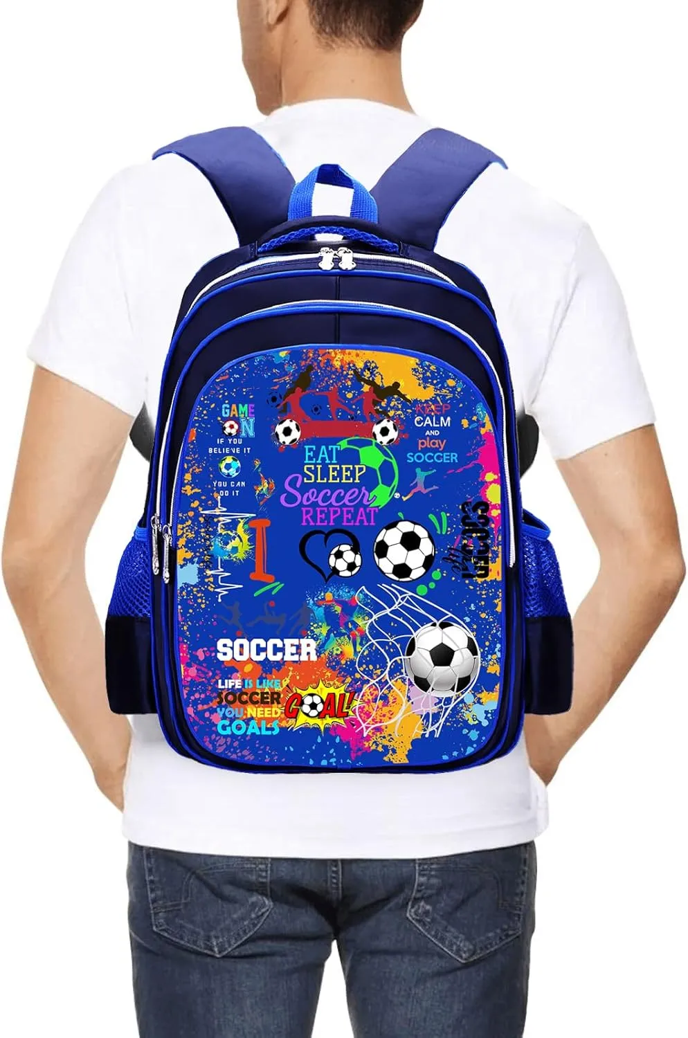 Soccer Backpack Laptop Backpack For Men Women, Soccer Backpacks Shoulder Bag For Travel Hiking Camping Daypack
