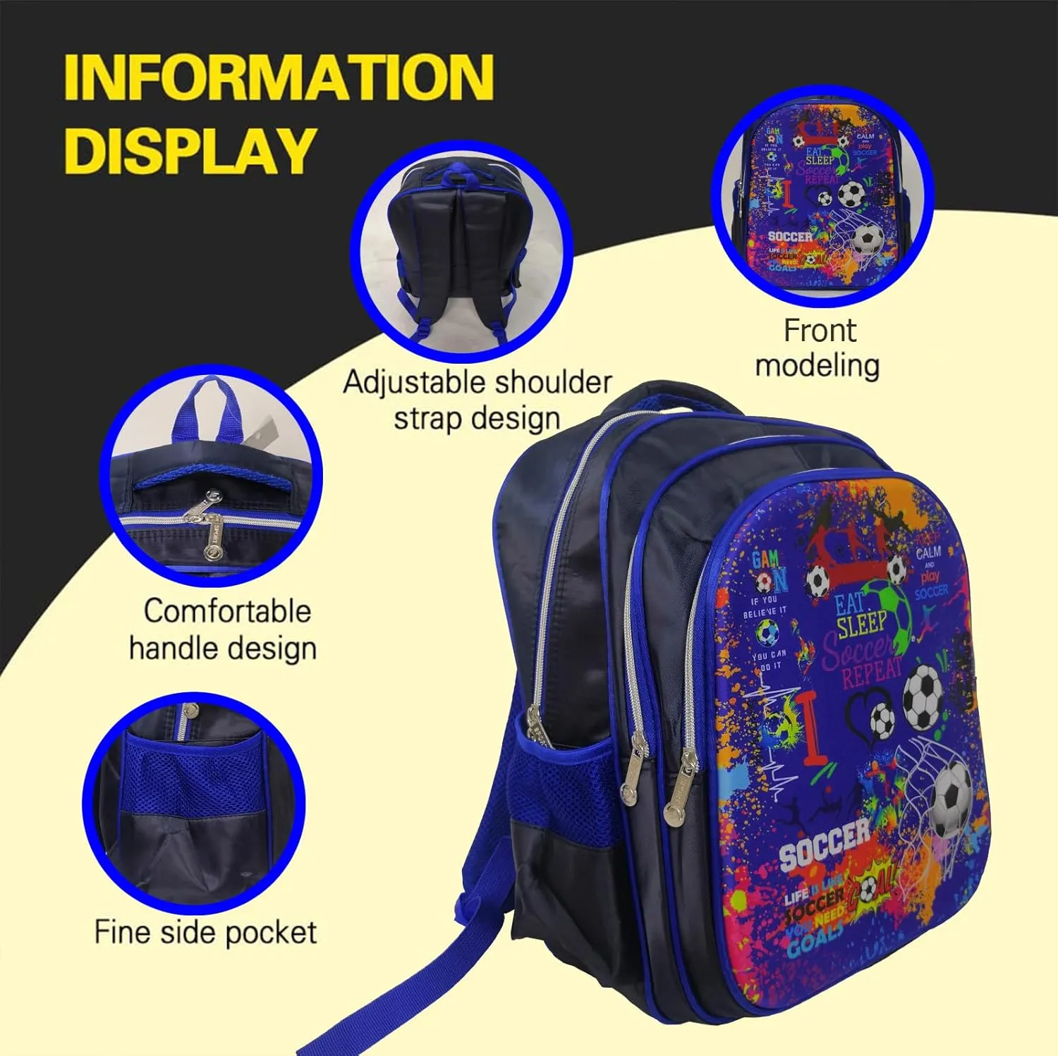 Soccer Backpack Laptop Backpack For Men Women, Soccer Backpacks Shoulder Bag For Travel Hiking Camping Daypack
