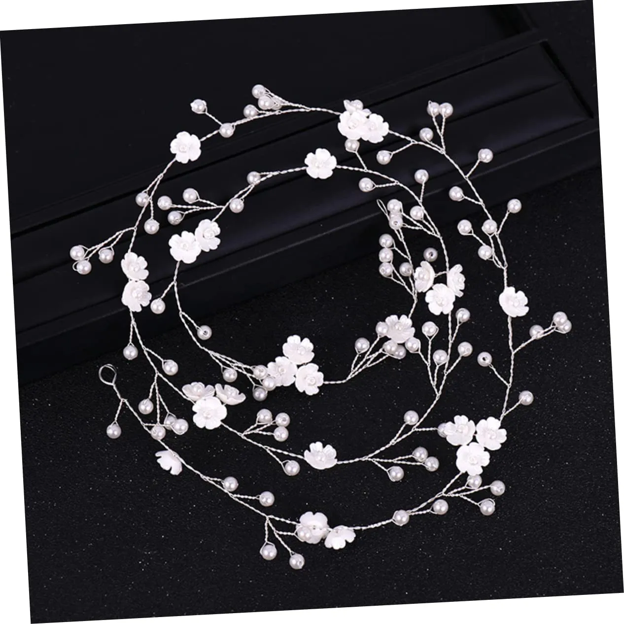 SOIMISS Handmade Silver Flower Shaped Hair for Women Elegant Hair Decoration for Weddings Parties and Special Occasions Long Design