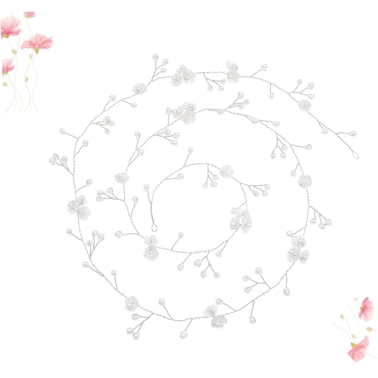 SOIMISS Handmade Silver Flower Shaped Hair for Women Elegant Hair Decoration for Weddings Parties and Special Occasions Long Design