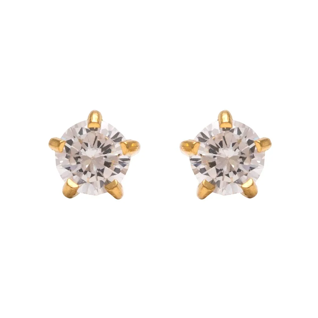 Studex Select cubic zirconia 24k gold 6mm PR-L100Y