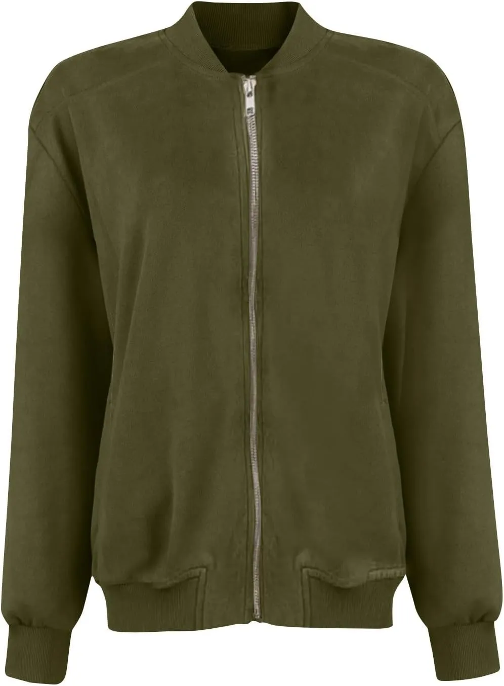 Suede Jackets for Women 2024 Trendy Comfy Cropped Zip Up Jackets Faux Leather Casual Jacket Outwear with Pockets