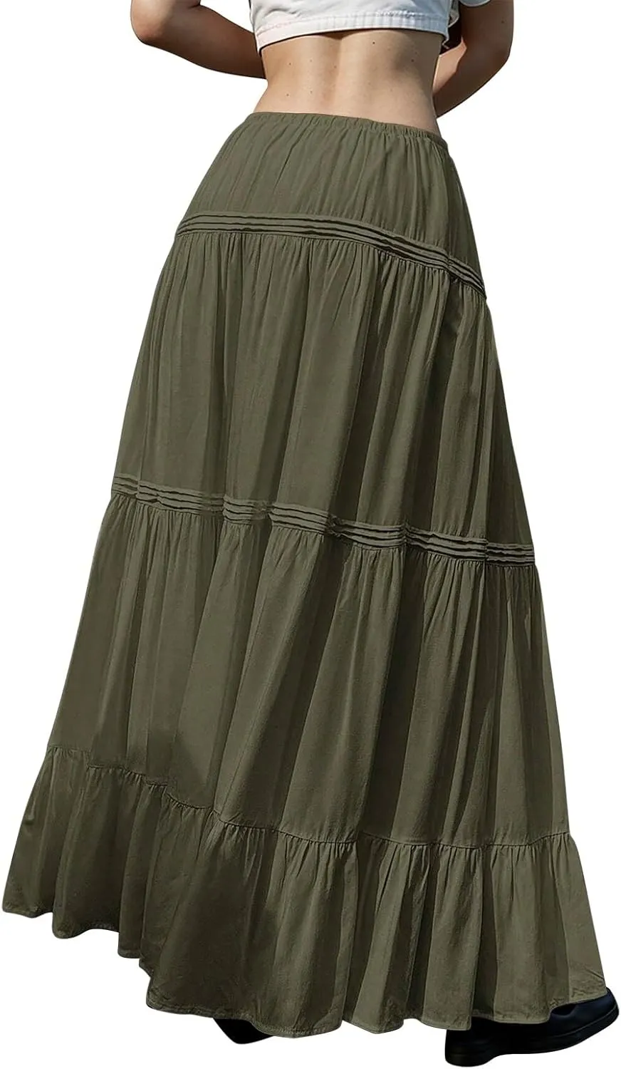 Summer Skirt for Women 2025 High Waist A-Line Flowy Maxi Skirt Trendy Style
