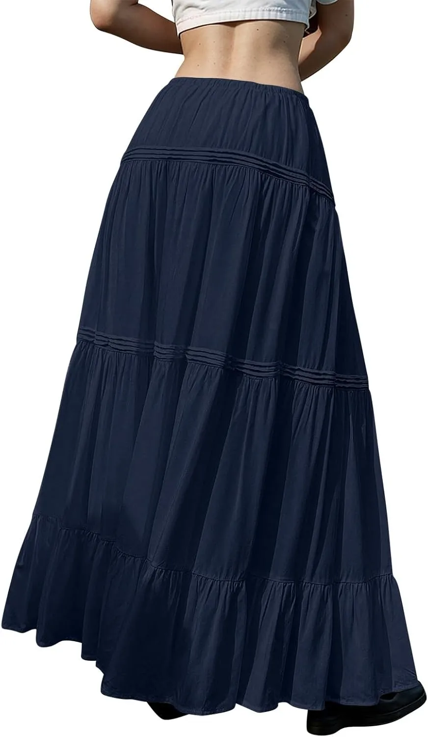Summer Skirt for Women 2025 High Waist A-Line Flowy Maxi Skirt Trendy Style