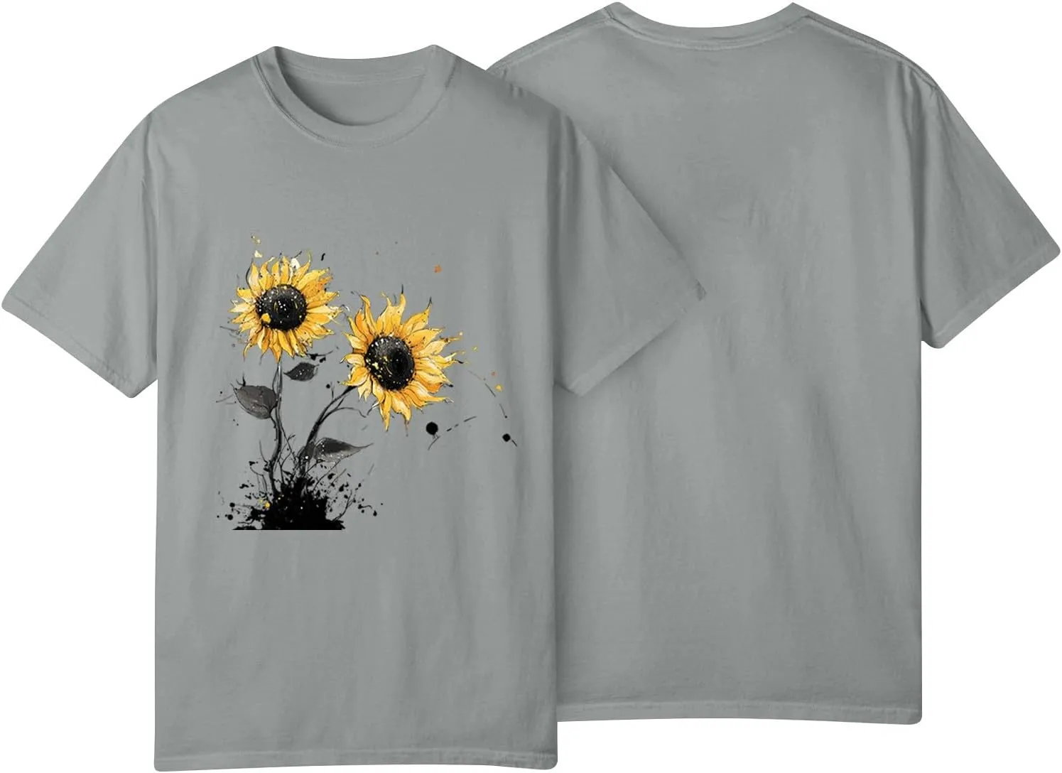 Sunflower Shirts for Women Faith Graphic Tees Short Sleeve Loose Fit Teen Girls T Shirt Summer Tops