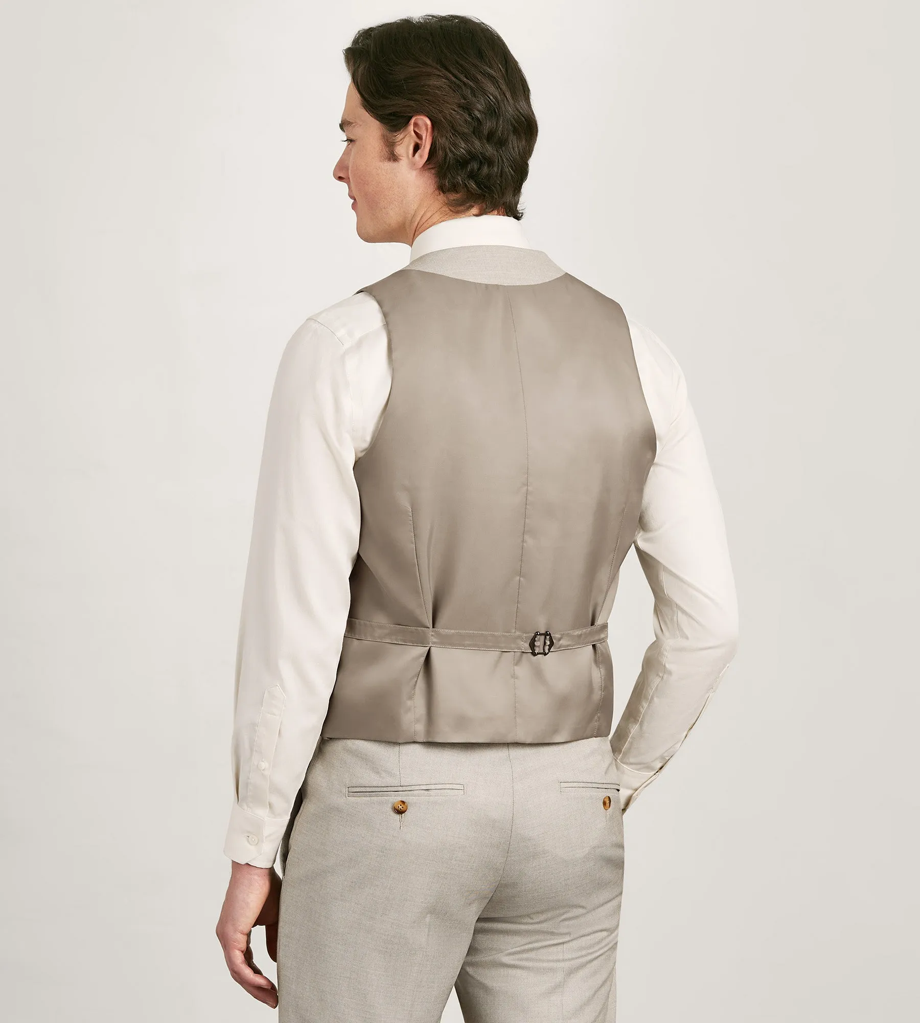 Tan Solid Suit Vest
