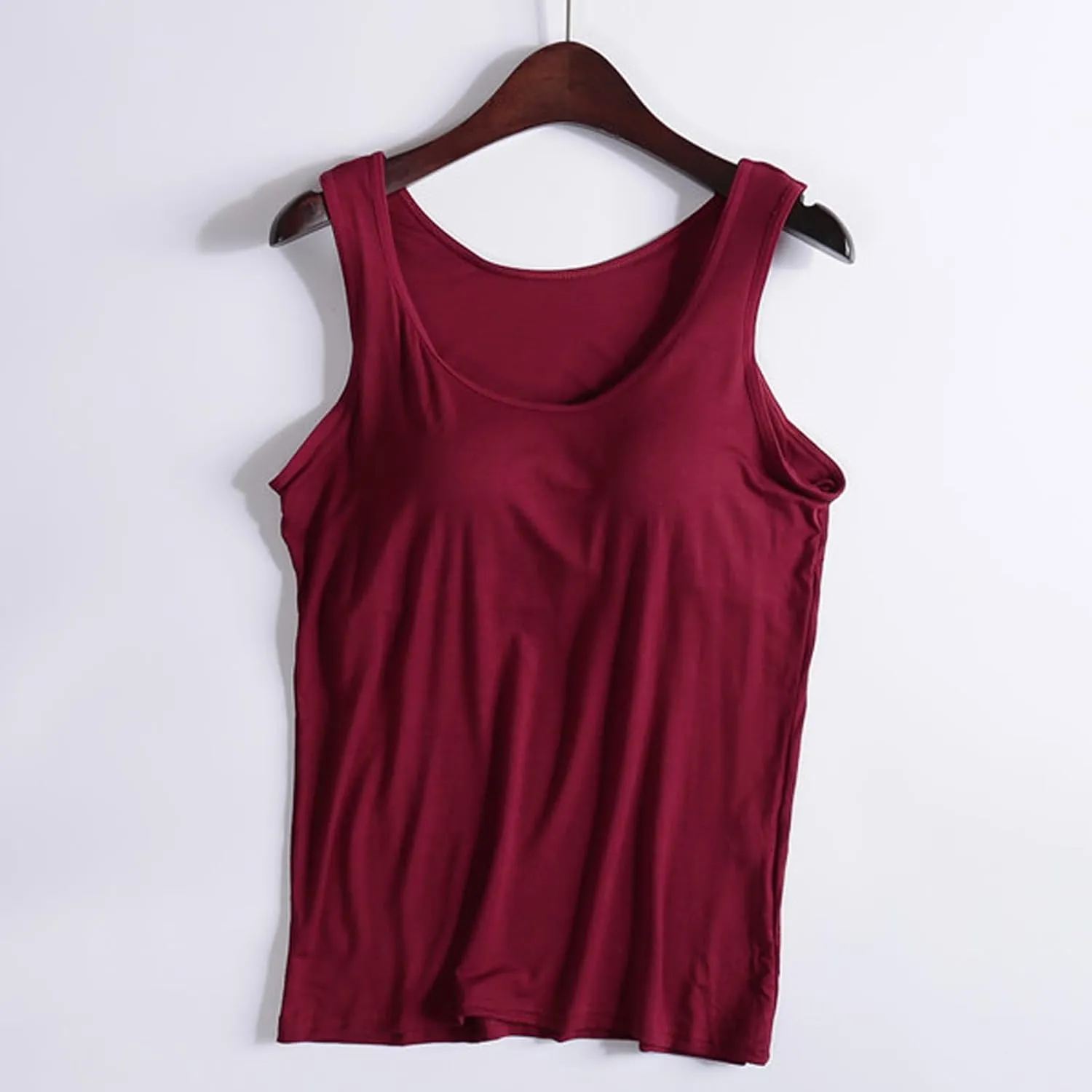 Tank Top with Built in Bra for Women,Camisole Tops for Women Plus Size,Summer Casual Padded Yoga Shirt Undershirt