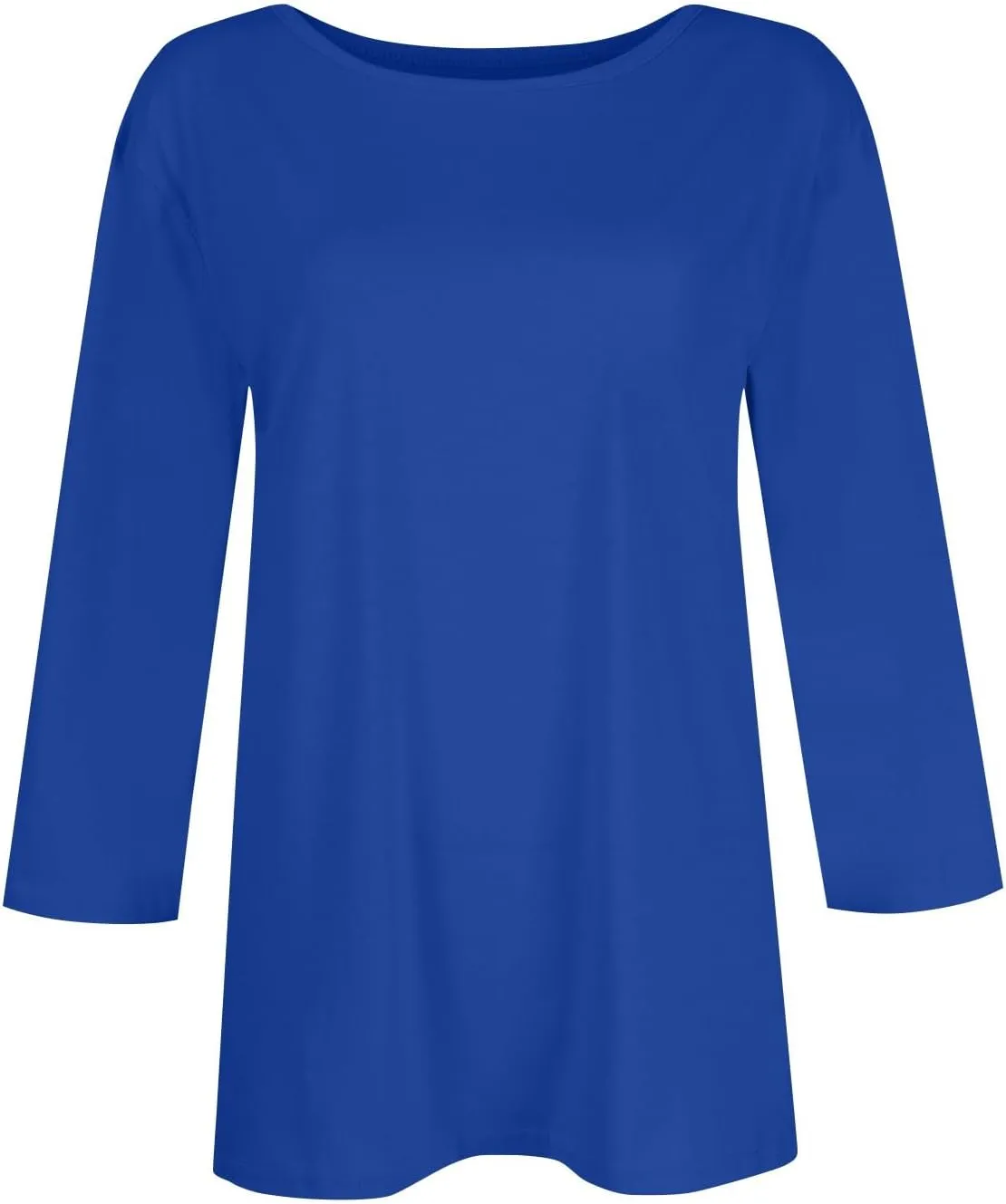 Three Quarter Sleeve Tops Woman Crewneck Cute Shirts Casual Trendy Print Blouses Length T Shirt 2024