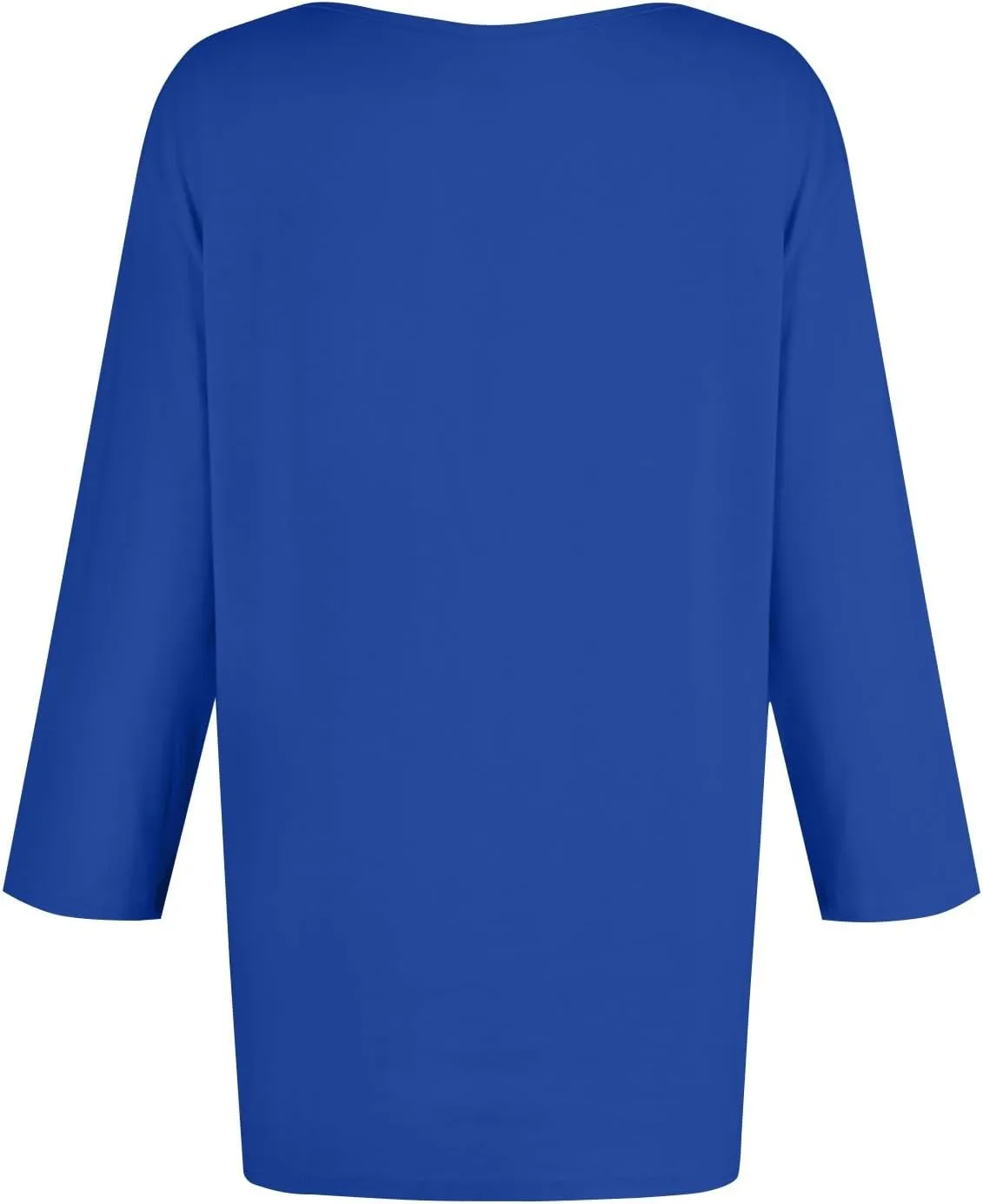 Three Quarter Sleeve Tops Woman Crewneck Cute Shirts Casual Trendy Print Blouses Length T Shirt 2024