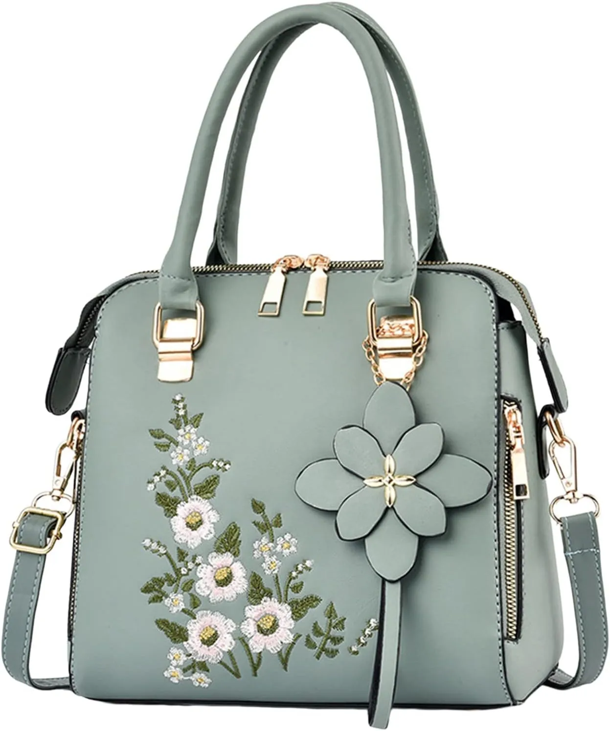 Tote Top Handle Satchel Bags for Women Large Casual Handbags for Work Dating Multi Compartment Purse(Green)