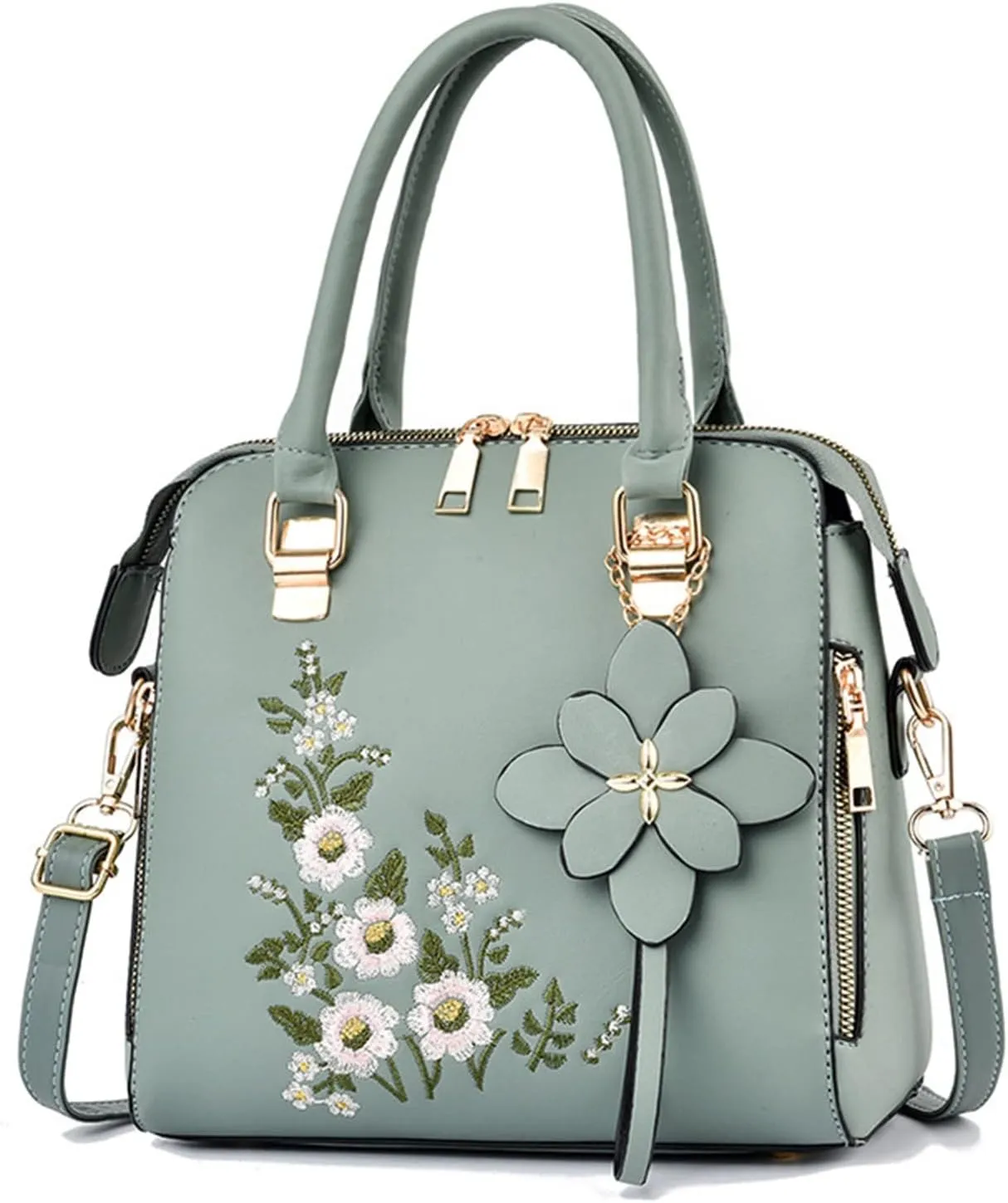Tote Top Handle Satchel Bags for Women Large Casual Handbags for Work Dating Multi Compartment Purse(Green)