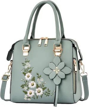 Tote Top Handle Satchel Bags for Women Large Casual Handbags for Work Dating Multi Compartment Purse(Green)