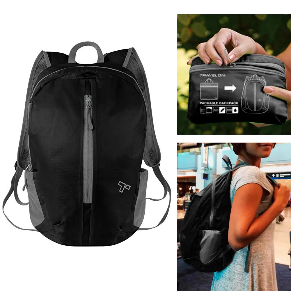 Travelon Packable Backpack Light Backpacking Travel RFID Blocking Bag Back Pack