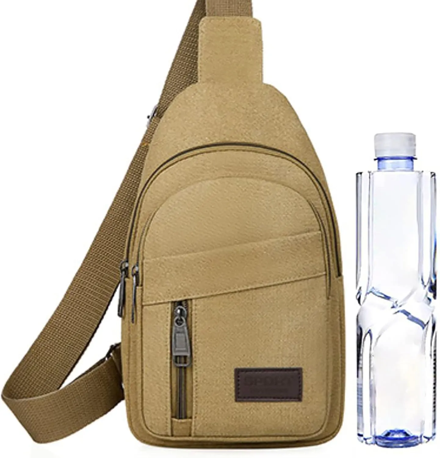 Trendy Sling Bag Bakpack 2025 Men's New Casual Solid Color Simple One Shoulder Zipper Messenger Bag