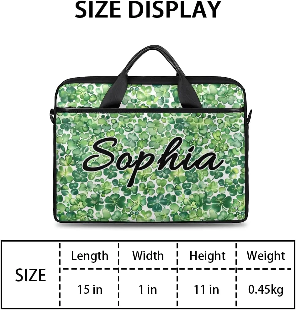 TropicalLife Personalized Laptop Bag 15 Inch Custom Sleeve Case with Handle Shoulder Strap Computer Messenger Bag