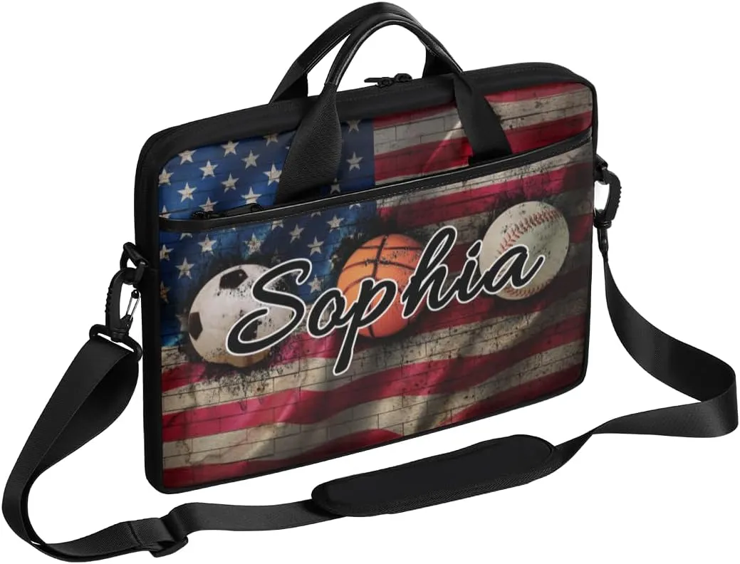 TropicalLife Personalized Laptop Bag 15 Inch Custom Sleeve Case with Handle Shoulder Strap Computer Messenger Bag
