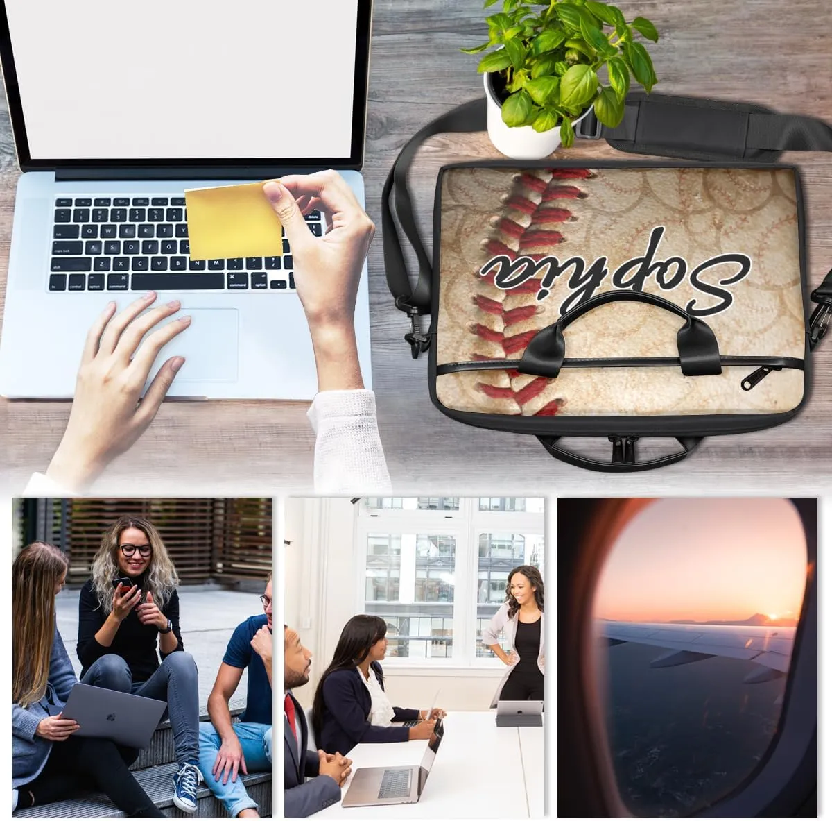 TropicalLife Personalized Laptop Bag 15 Inch Custom Sleeve Case with Handle Shoulder Strap Computer Messenger Bag
