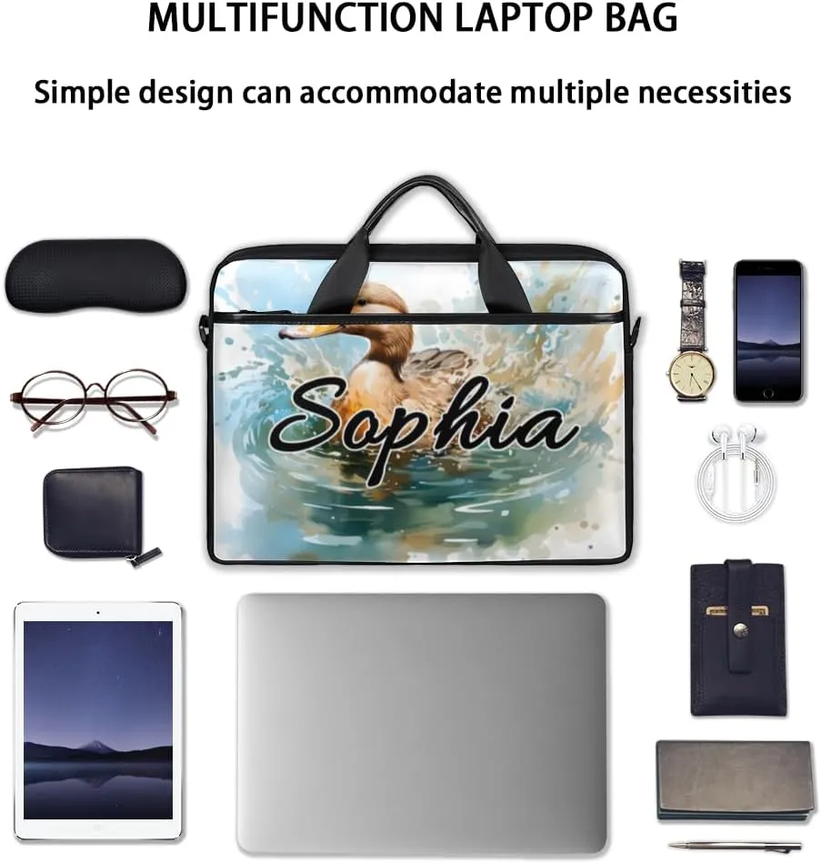 TropicalLife Personalized Laptop Bag 15 Inch Custom Sleeve Case with Handle Shoulder Strap Computer Messenger Bag