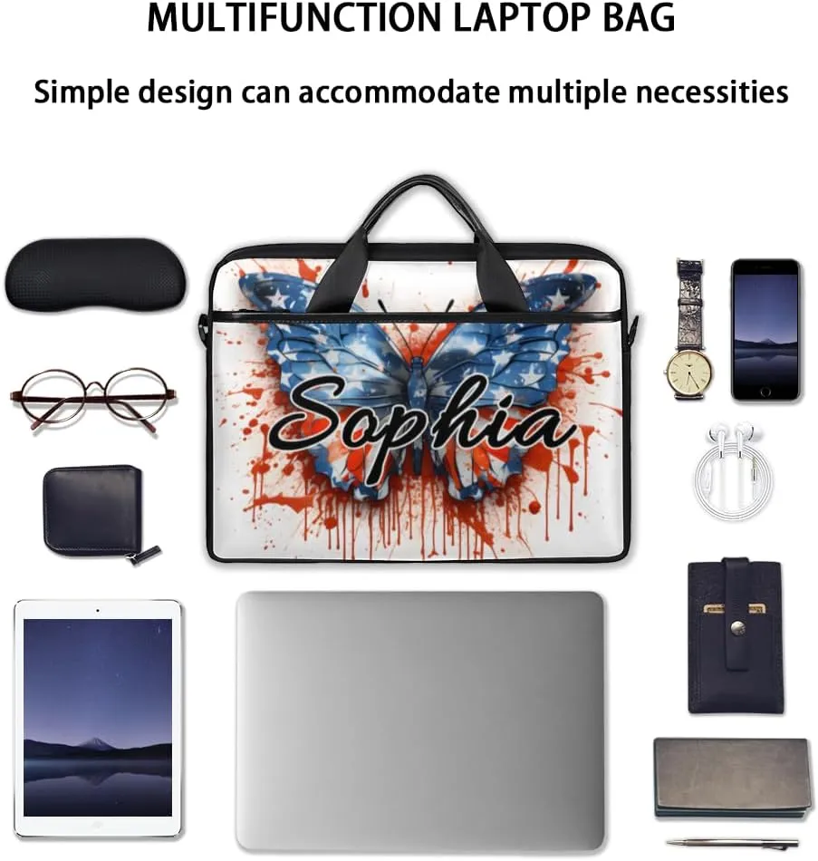 TropicalLife Personalized Laptop Bag 15 Inch Custom Sleeve Case with Handle Shoulder Strap Computer Messenger Bag