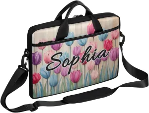 TropicalLife Personalized Laptop Bag 15 Inch Custom Sleeve Case with Handle Shoulder Strap Computer Messenger Bag