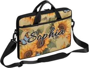 TropicalLife Personalized Laptop Bag 15 Inch Custom Sleeve Case with Handle Shoulder Strap Computer Messenger Bag