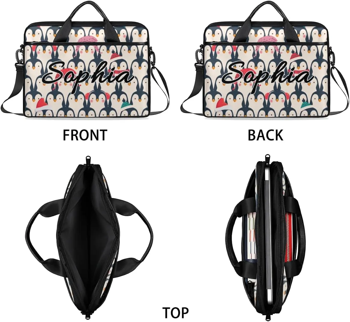 TropicalLife Personalized Laptop Bag 15 Inch Custom Sleeve Case with Handle Shoulder Strap Computer Messenger Bag