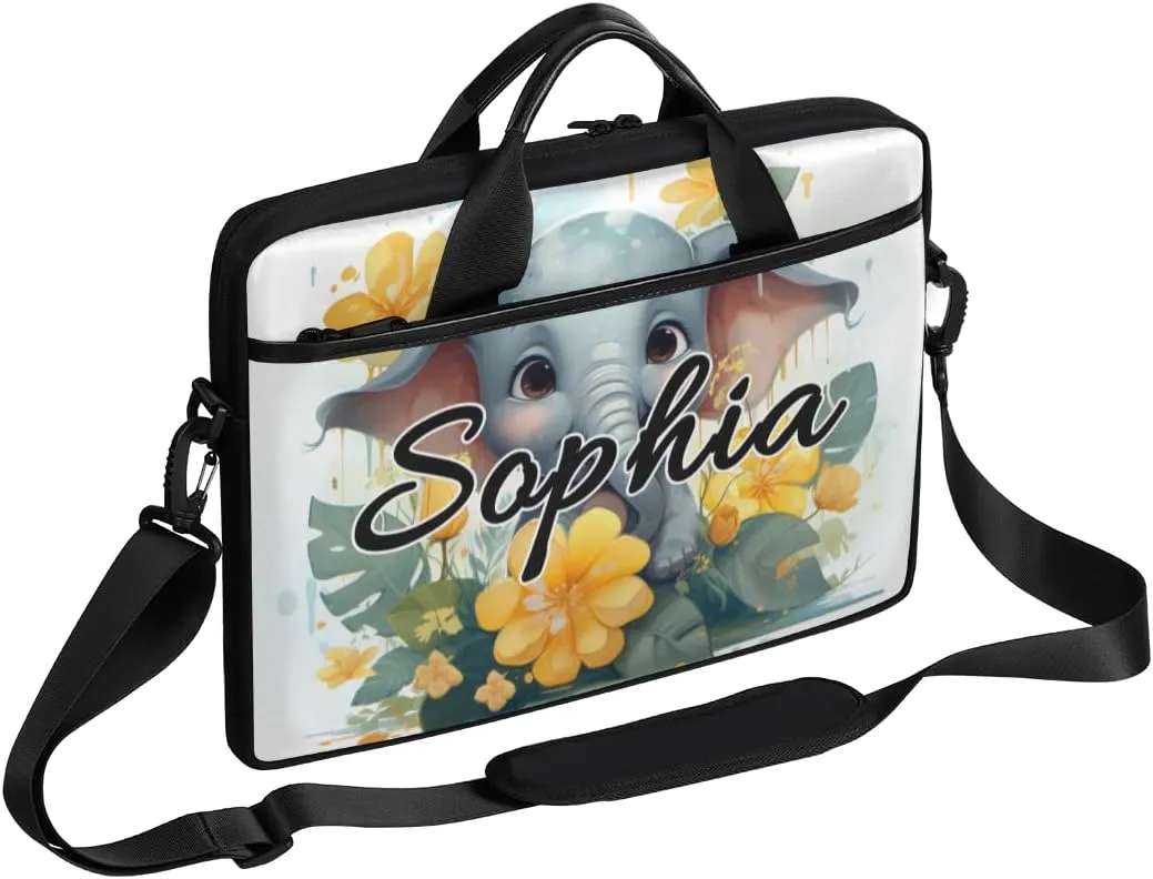 TropicalLife Personalized Laptop Bag 15 Inch Custom Sleeve Case with Handle Shoulder Strap Computer Messenger Bag