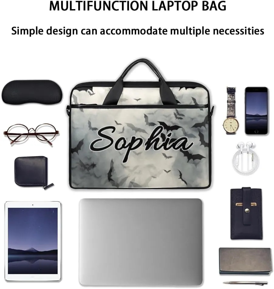 TropicalLife Personalized Laptop Bag 15 Inch Custom Sleeve Case with Handle Shoulder Strap Computer Messenger Bag