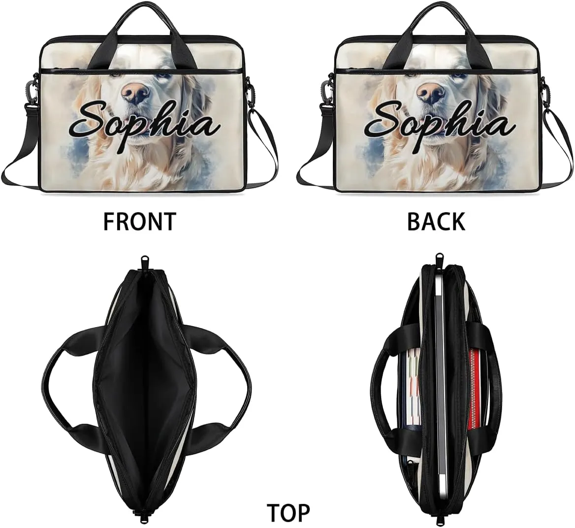 TropicalLife Personalized Laptop Bag 15 Inch Custom Sleeve Case with Handle Shoulder Strap Computer Messenger Bag