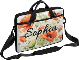 TropicalLife Personalized Laptop Bag 15 Inch Custom Sleeve Case with Handle Shoulder Strap Computer Messenger Bag