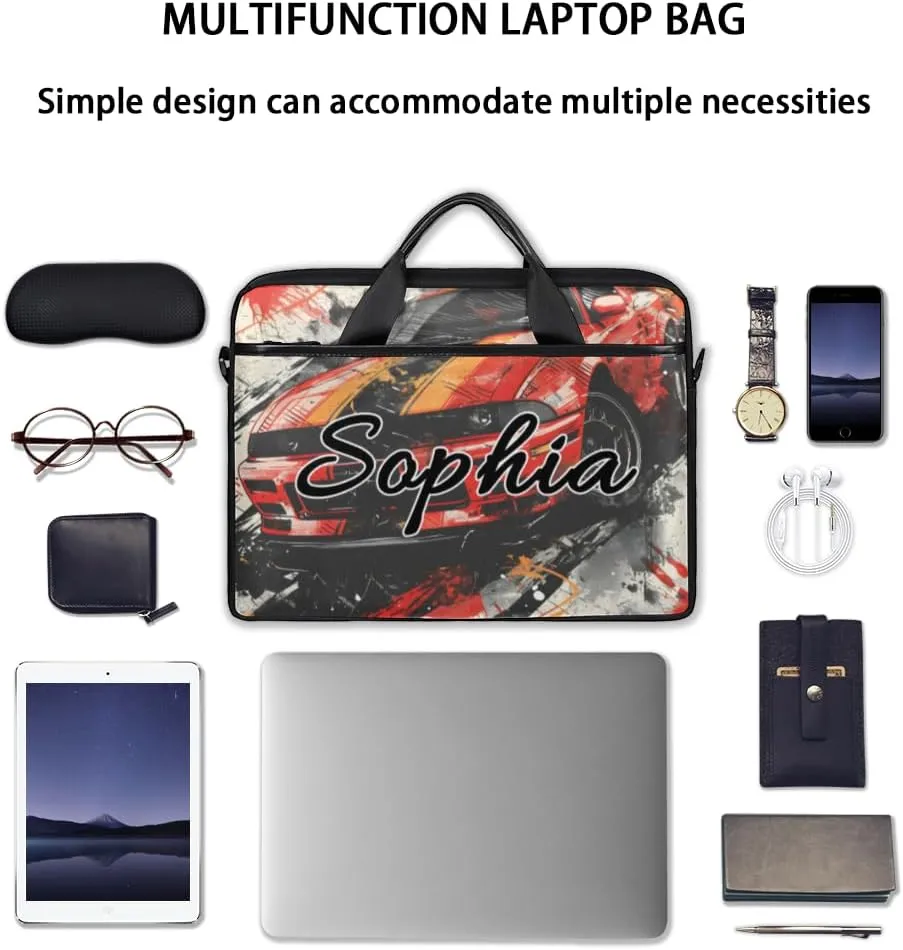 TropicalLife Personalized Laptop Bag 15 Inch Custom Sleeve Case with Handle Shoulder Strap Computer Messenger Bag