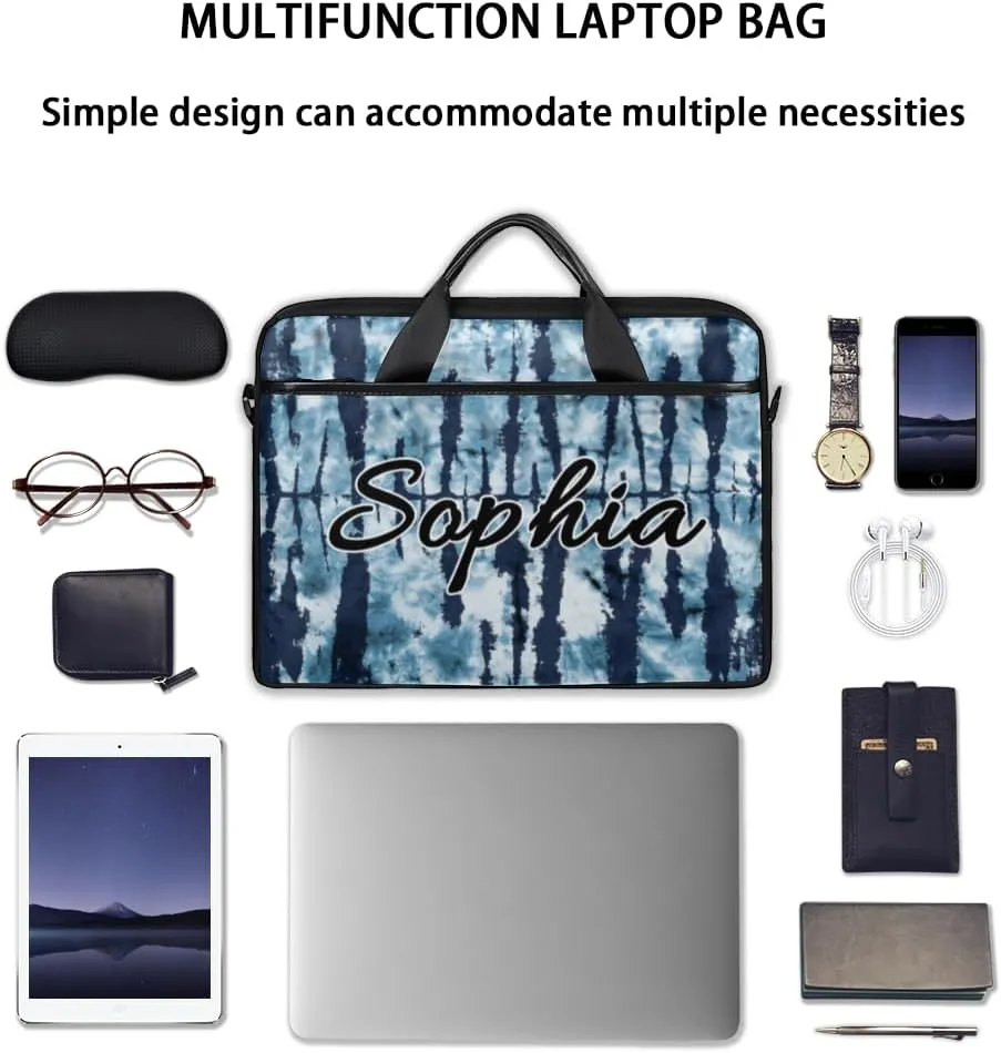 TropicalLife Personalized Laptop Bag 15 Inch Custom Sleeve Case with Handle Shoulder Strap Computer Messenger Bag