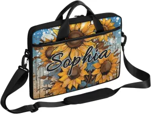 TropicalLife Personalized Laptop Bag 15 Inch Custom Sleeve Case with Handle Shoulder Strap Computer Messenger Bag
