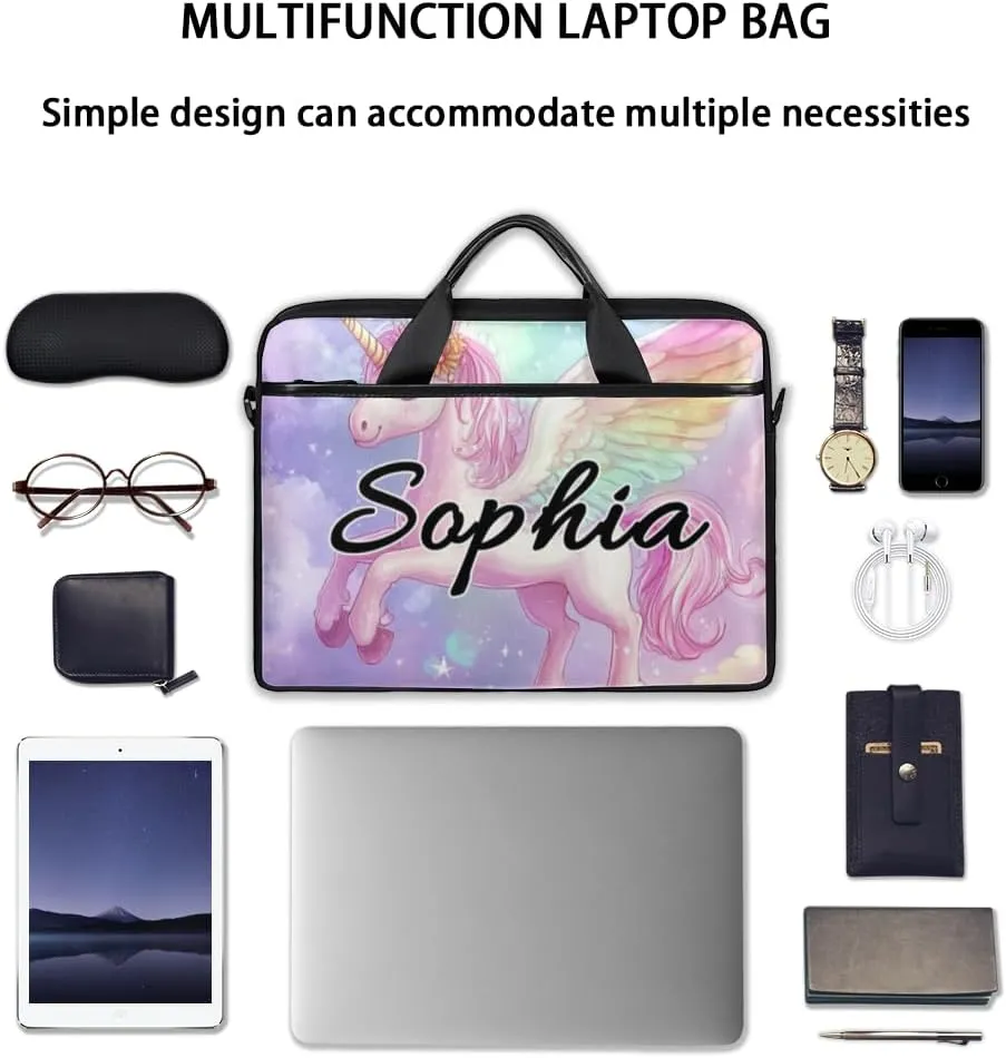 TropicalLife Personalized Laptop Bag 15 Inch Custom Sleeve Case with Handle Shoulder Strap Computer Messenger Bag