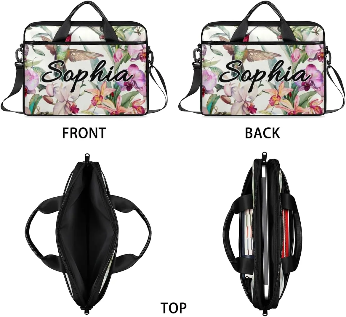TropicalLife Personalized Laptop Bag 15 Inch Custom Sleeve Case with Handle Shoulder Strap Computer Messenger Bag