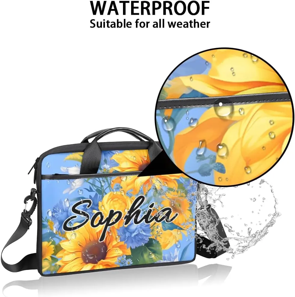 TropicalLife Personalized Laptop Bag 15 Inch Custom Sleeve Case with Handle Shoulder Strap Computer Messenger Bag
