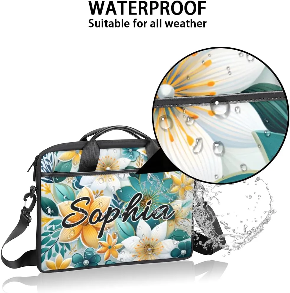 TropicalLife Personalized Laptop Bag 15 Inch Custom Sleeve Case with Handle Shoulder Strap Computer Messenger Bag