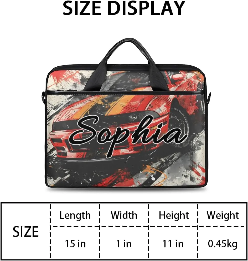 TropicalLife Personalized Laptop Bag 15 Inch Custom Sleeve Case with Handle Shoulder Strap Computer Messenger Bag