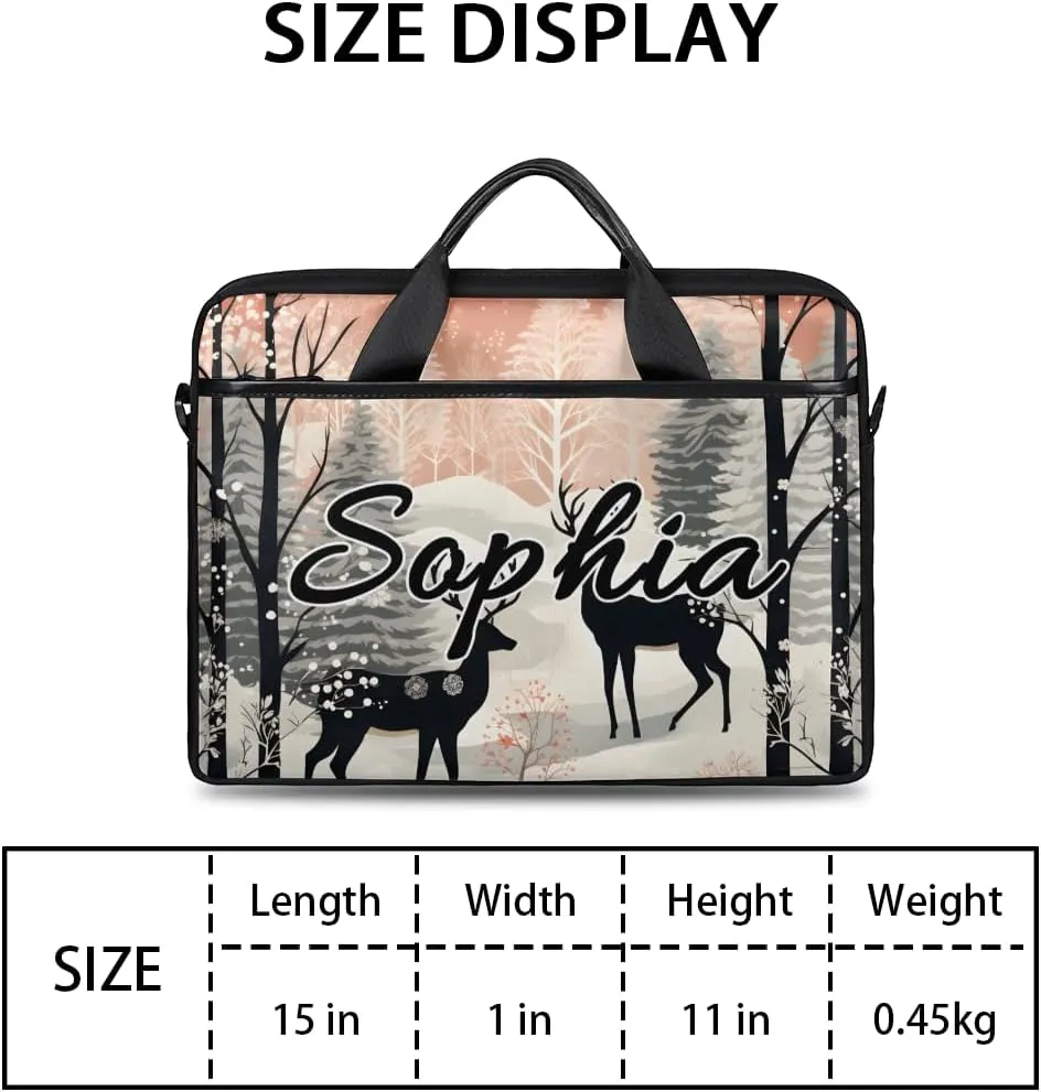 TropicalLife Personalized Laptop Bag 15 Inch Custom Sleeve Case with Handle Shoulder Strap Computer Messenger Bag