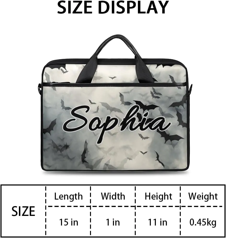 TropicalLife Personalized Laptop Bag 15 Inch Custom Sleeve Case with Handle Shoulder Strap Computer Messenger Bag