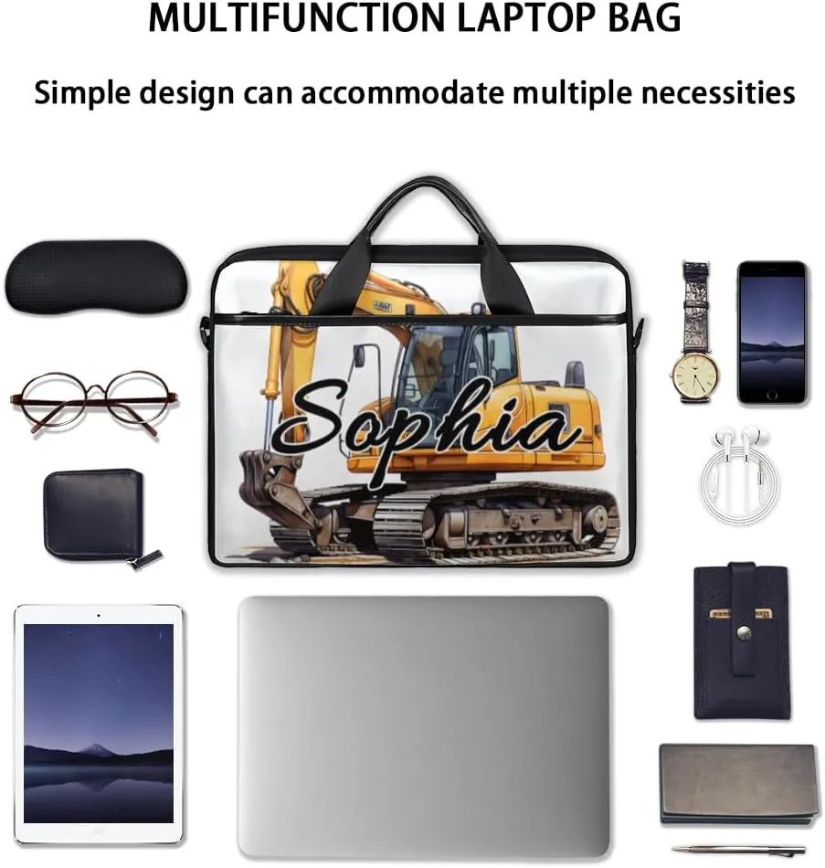 TropicalLife Personalized Laptop Bag 15 Inch Custom Sleeve Case with Handle Shoulder Strap Computer Messenger Bag