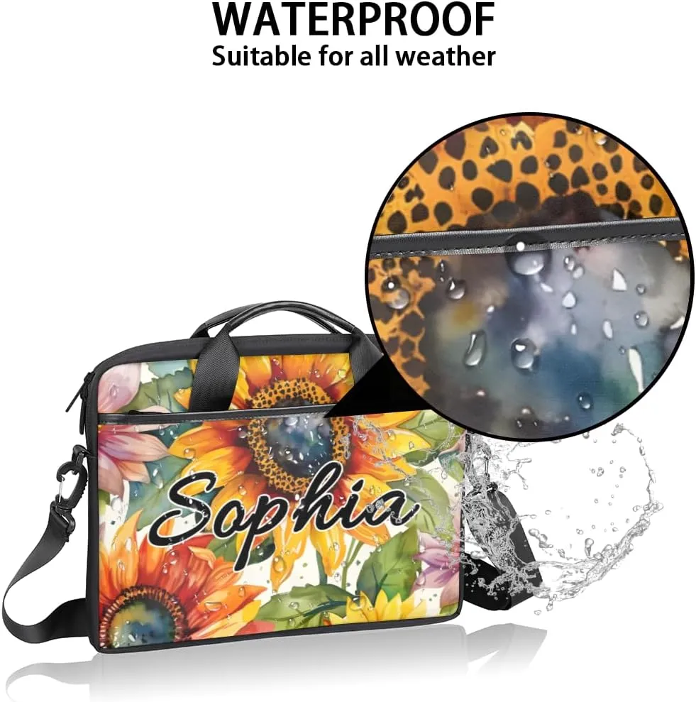 TropicalLife Personalized Laptop Bag 15 Inch Custom Sleeve Case with Handle Shoulder Strap Computer Messenger Bag