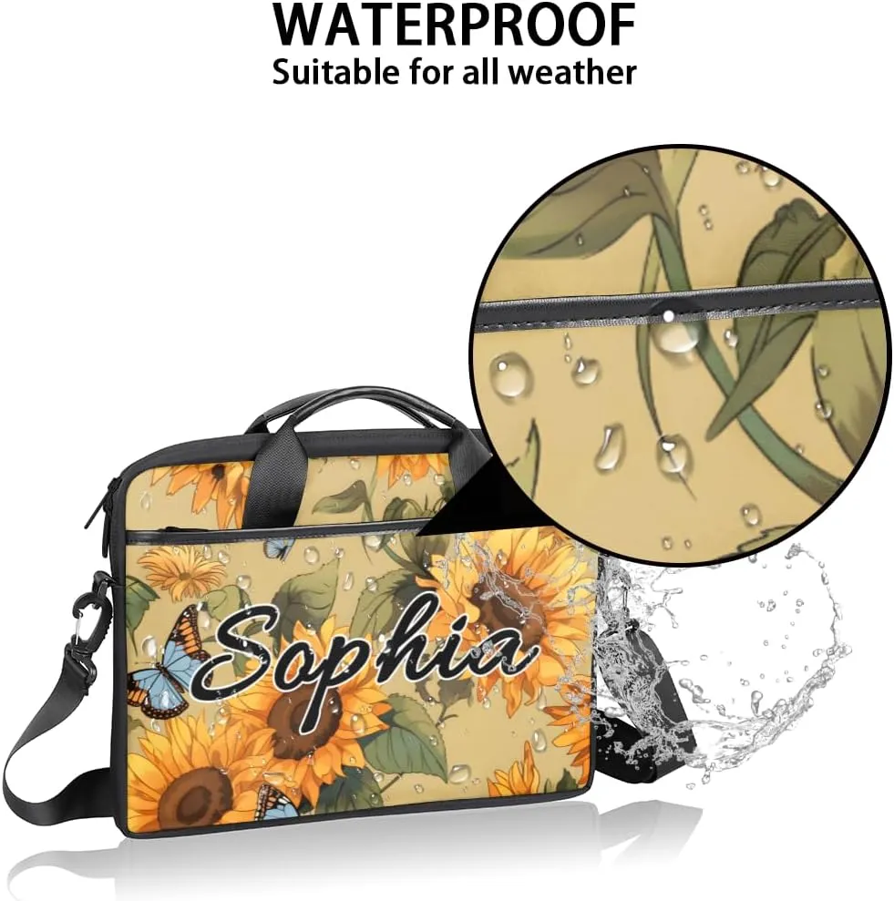 TropicalLife Personalized Laptop Bag 15 Inch Custom Sleeve Case with Handle Shoulder Strap Computer Messenger Bag
