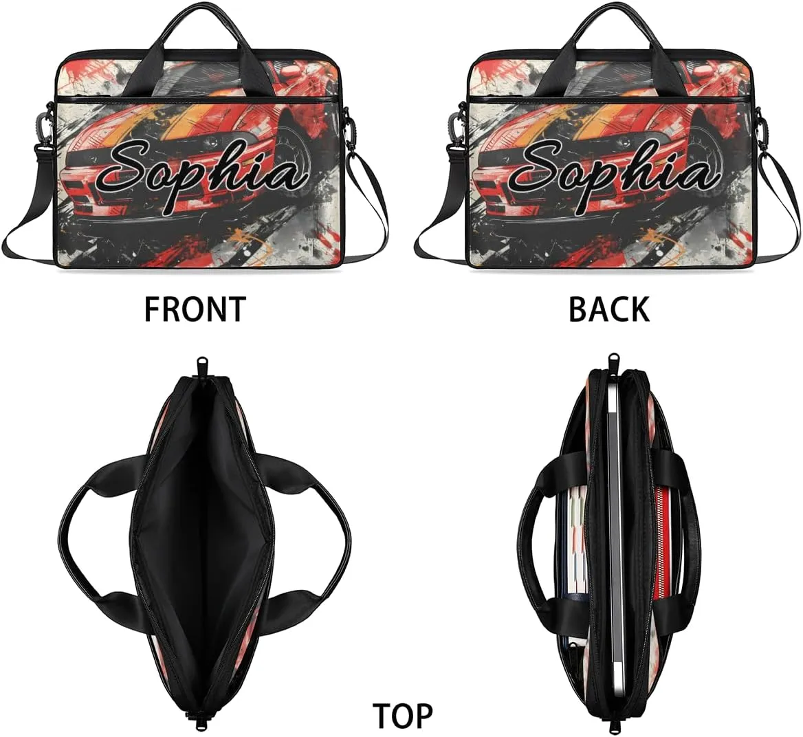TropicalLife Personalized Laptop Bag 15 Inch Custom Sleeve Case with Handle Shoulder Strap Computer Messenger Bag