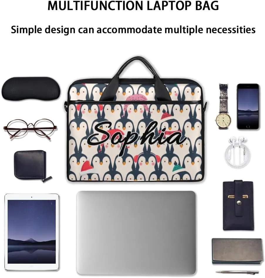 TropicalLife Personalized Laptop Bag 15 Inch Custom Sleeve Case with Handle Shoulder Strap Computer Messenger Bag